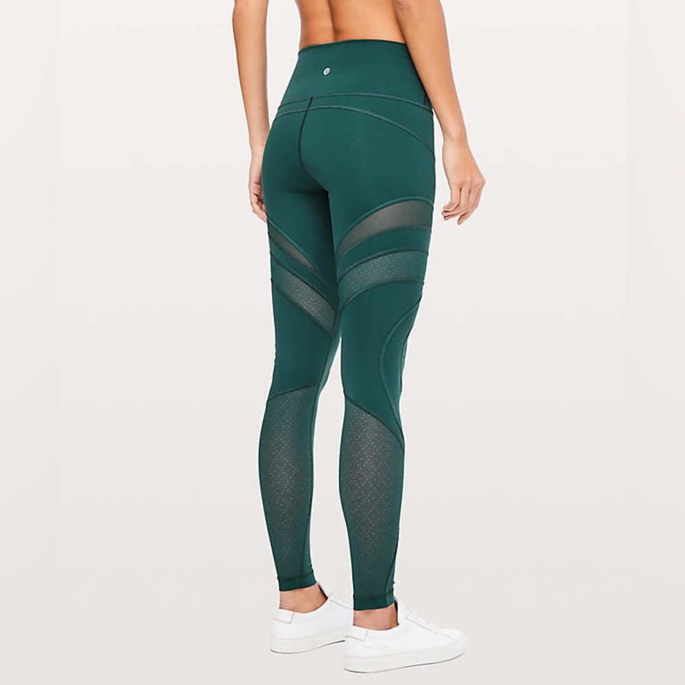 Lululemon Wunder Under High-Rise Tight *Mesh 28" Royal Emerald Size 8